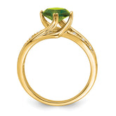 14k Peridot and Diamond Ring
